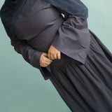 Deep Blue Pleated Top