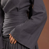 Deep Blue Pleated Top