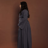 Deep Blue Pleated Top