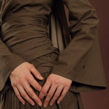 Truffle Brown Pleated Top