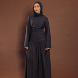 Deep Blue Pleated Top
